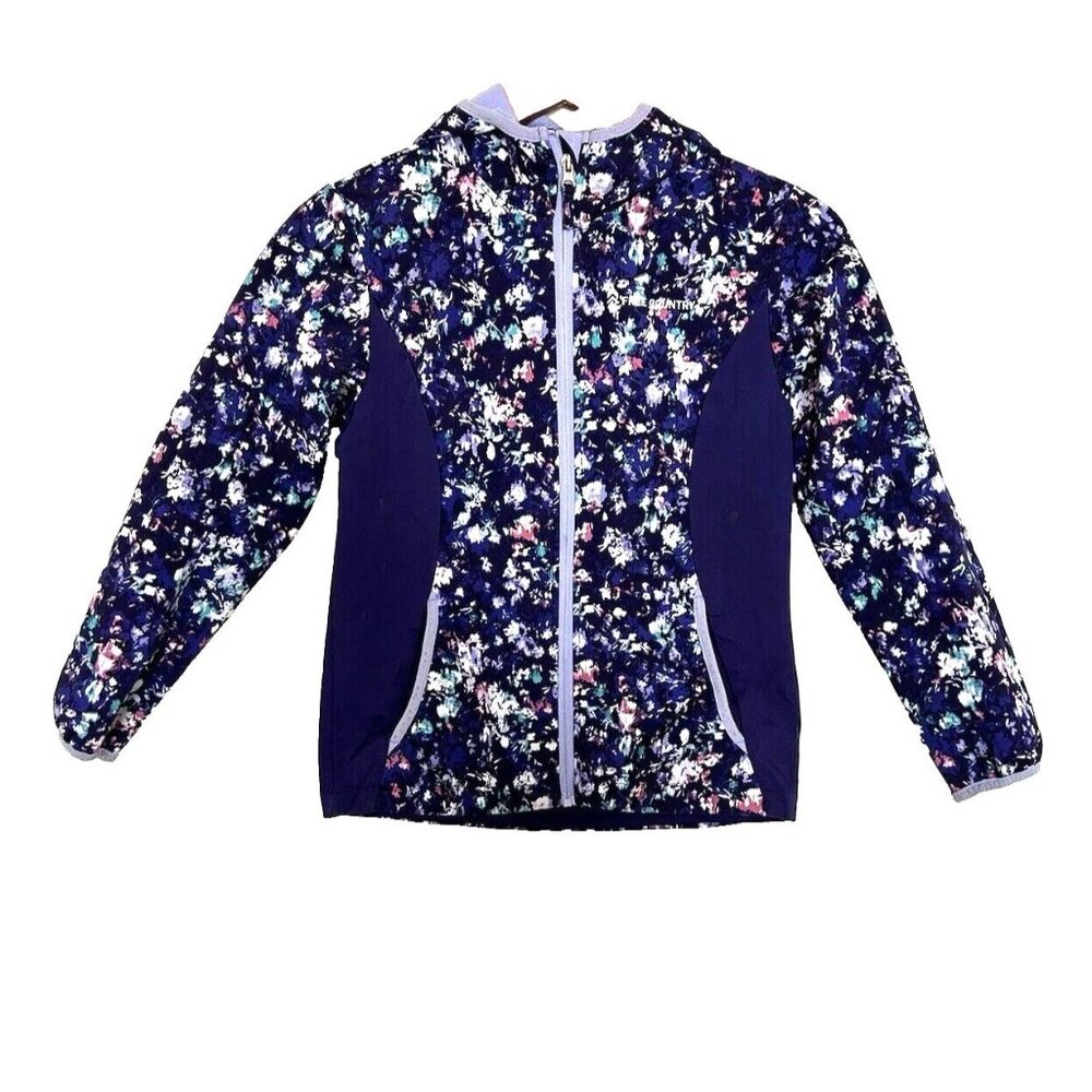 Free Country Jacket Girls Size XL 10-12 Purple & Multicolor Floral Hooded Zip